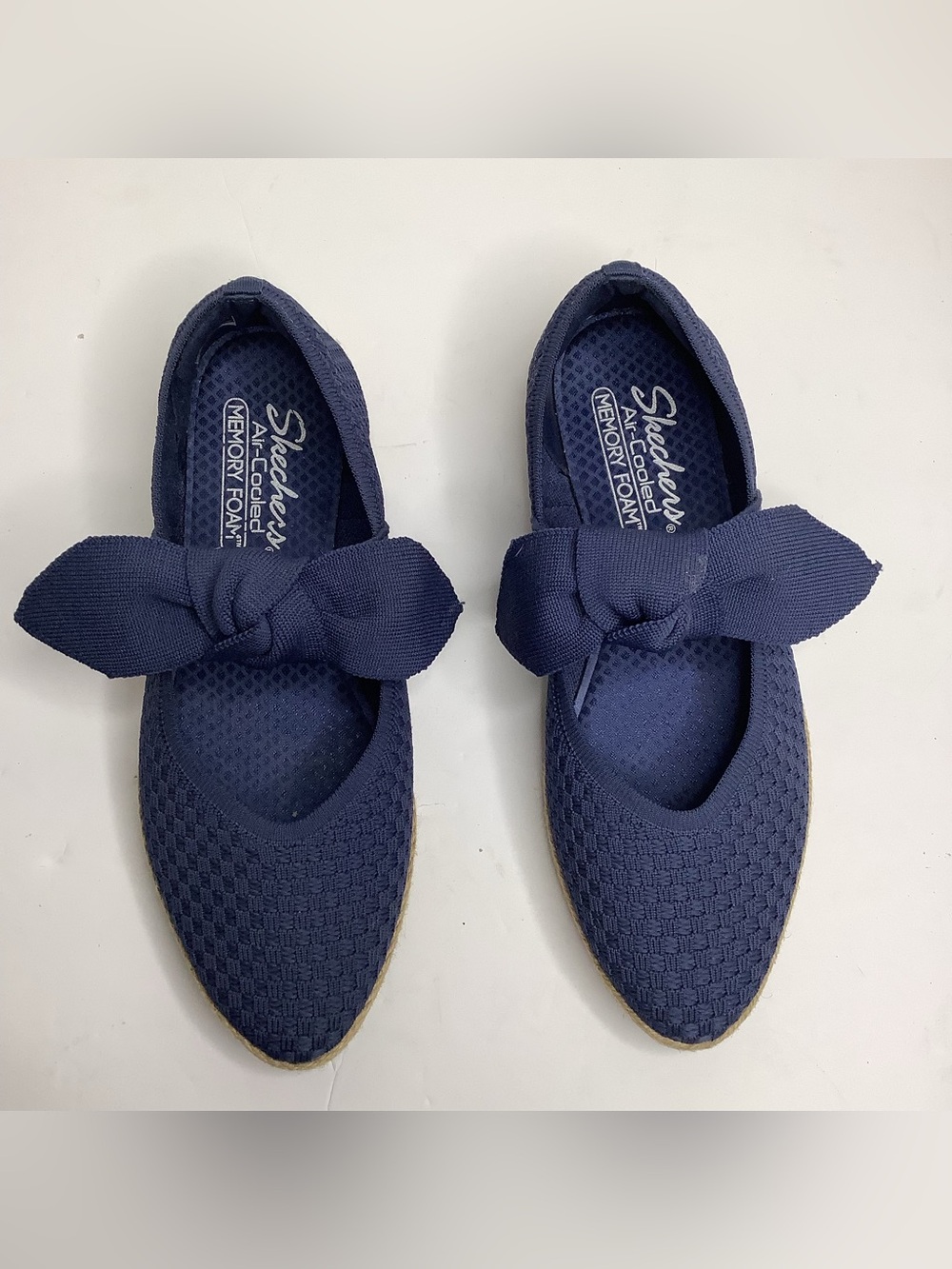 Skechers Navy Bow-Knot Slip-On Flats
